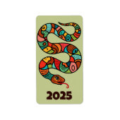 Chinesisches Neujahr der Holzschlange 2025 Adressaufkleber (Vorne)