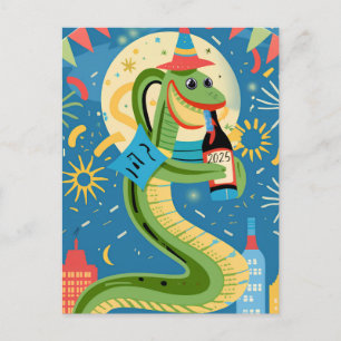 Chinesisches Neujahr der Holzschlange 2025 Feiertagspostkarte