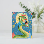 Chinesisches Neujahr der Holzschlange 2025 Feiertagspostkarte (Stehend Vorderseite)