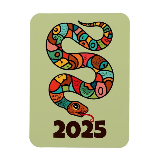 Chinesisches Neujahr der Holzschlange 2025 Magnet (Vertikal)