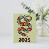 Chinesisches Neujahr der Holzschlange 2025 Postkarte (Stehend Vorderseite)