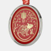 Chinesisches Neujahr der Metallrat 2020 Ornament Aus Metall (Links)