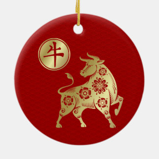 Chinesisches Neujahr der Ox-Keramik 2021 Keramik Ornament