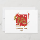 Chinesisches Neujahr der Schlange 2025 Feiertagskarte (Vorderseite)