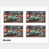 Chinesisches Neujahr der Schlange 2025 HRS Rechteckiger Aufkleber (Blatt)