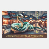 Chinesisches Neujahr der Schlange 2025 HRS Rechteckiger Aufkleber (Vorderseite)