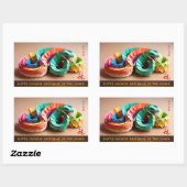 Chinesisches Neujahr der Schlange 2025 HRS Recta Rechteckiger Aufkleber (Blatt)