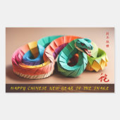 Chinesisches Neujahr der Schlange 2025 HRS Recta Rechteckiger Aufkleber (Vorderseite)