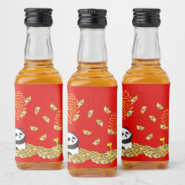 Chinesisches Neujahr der Schlange 2025 Panda Alkoholflaschenetikett
