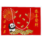 Chinesisches Neujahr der Schlange 2025 Panda Große Geschenktüte (Rückseite)