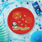 Chinesisches Neujahr der Schlange 2025 Panda Pappteller (Party)