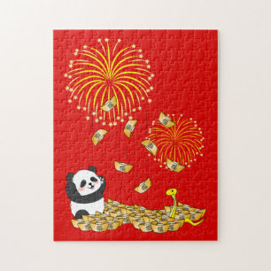 Chinesisches Neujahr der Schlange 2025 Panda Puzzle