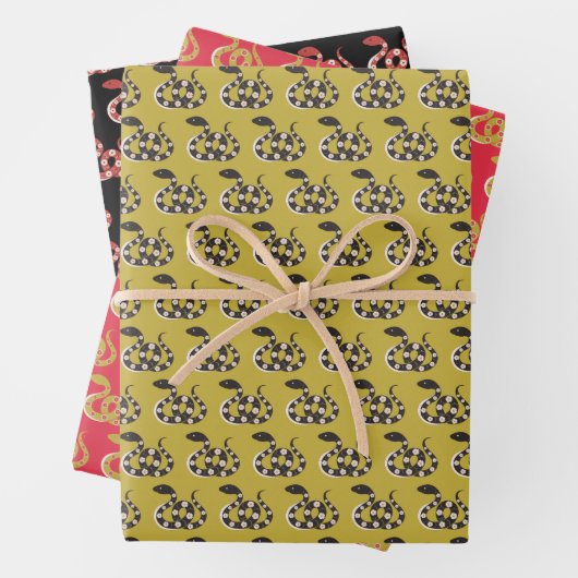 Chinesisches Neujahr der Schlange Geschenkpapier Set (Beispiel)
