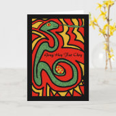 Chinesisches Neujahr der Schlange Gong Hey Fat Cho Karte (Gelbe Blume)