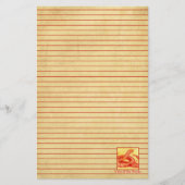 Chinesisches Neujahr der Schlange Rot Lined Briefpapier (Vorderseite)