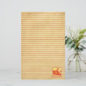 Chinesisches Neujahr der Schlange Rot Lined Briefpapier (Stehend Vorderseite)