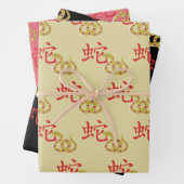 Chinesisches Neujahr der Schlange Symbol Design Geschenkpapier Set (Beispiel)