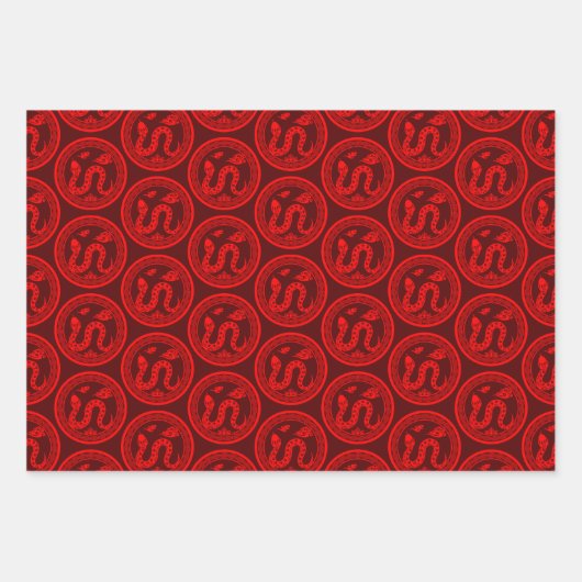 Chinesisches Neujahr der Schlange wählen Farbe B 3 Geschenkpapier Set (Vorderseite 2)