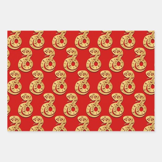 Chinesisches Neujahr der Schlange wählen Farbe B 3 Geschenkpapier Set (Vorderseite)