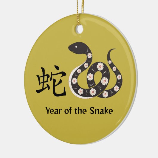 Chinesisches Neujahr der Schlangen Keramik Ornamen Keramik Ornament (Links)