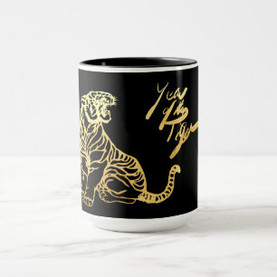 Chinesisches Neujahr der Tiger-Monogramm-Tasse Tasse