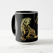 Chinesisches Neujahr der Tiger-Monogramm-Tasse Tasse (Vorderseite Links)