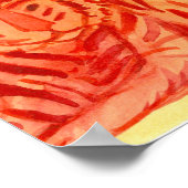 Chinesisches Neujahr der Tiger Wildkatze Rot Poster (Ecke)