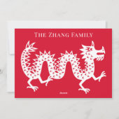 Chinesisches Neujahr des Drachen 2024 Feiertagskarte (Rückseite)