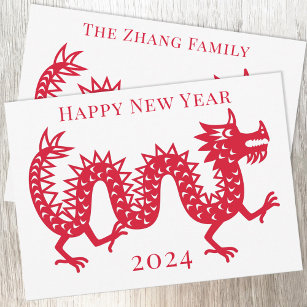 Chinesisches Neujahr des Drachen 2024 Feiertagskarte