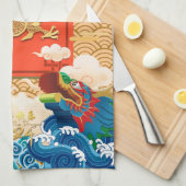 Chinesisches Neujahr des Drachen 2024 Fu-Ideogramm Geschirrtuch (Viertel Falte)