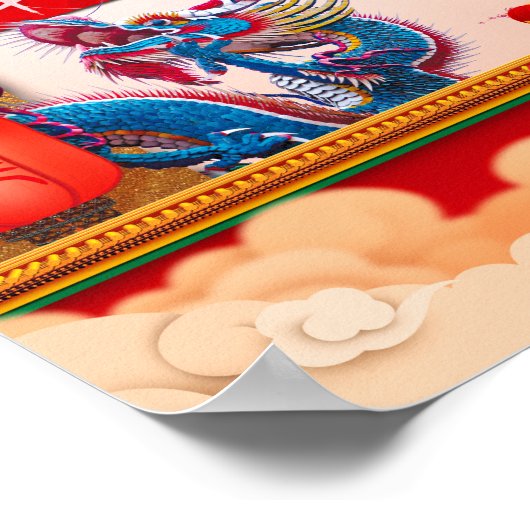 Chinesisches Neujahr des Drachen 2024 Lanterns 8X1 Poster (Ecke)