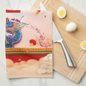 Chinesisches Neujahr des Drachen 2024 Lanterns KT Geschirrtuch (Viertel Falte)