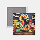 Chinesisches Neujahr des Drachen 2024 SqM1 Magnet (Vorderseite/Rückseite)