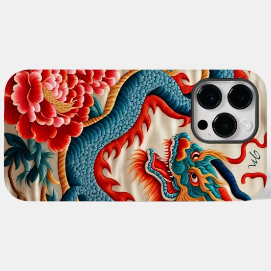 Chinesisches Neujahr des Drachen 2024 Stickerei Case-Mate iPhone Hülle (Rückseite (Horizontal))