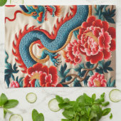 Chinesisches Neujahr des Drachen 2024 "Stickerei" Geschirrtuch (Gefaltet)