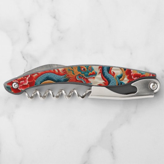 Chinesisches Neujahr des Drachen 2024 "Stickerei" Kellnermesser (Rückseite)