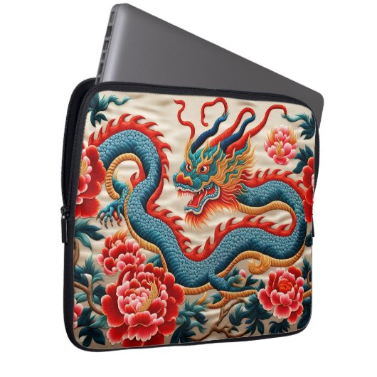Chinesisches Neujahr des Drachen 2024 "Stickerei" Laptopschutzhülle (Vorne Rechts)