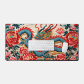 Chinesisches Neujahr des Drachen 2024 "Stickerei" Schreibtischunterlage (Tastatur & Maus)