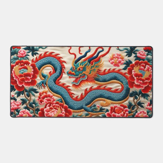 Chinesisches Neujahr des Drachen 2024 "Stickerei" Schreibtischunterlage (Vorderseite)