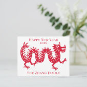 Chinesisches Neujahr des Drachen 2026 Feiertagspostkarte (Stehend Vorderseite)