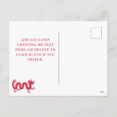 Chinesisches Neujahr des Drachen 2026 Feiertagspostkarte (Rückseite)