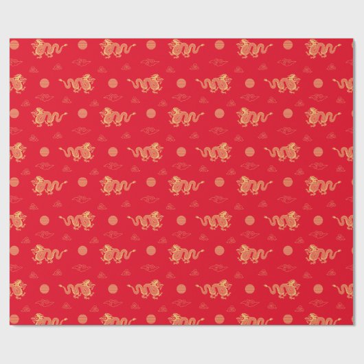 Chinesisches Neujahr des Drachen Auspicious Wolken Geschenkpapier (Flach)