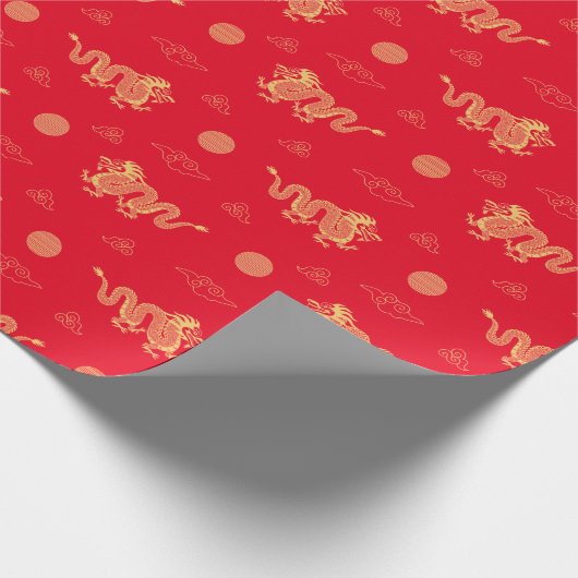 Chinesisches Neujahr des Drachen Auspicious Wolken Geschenkpapier (Ecke)