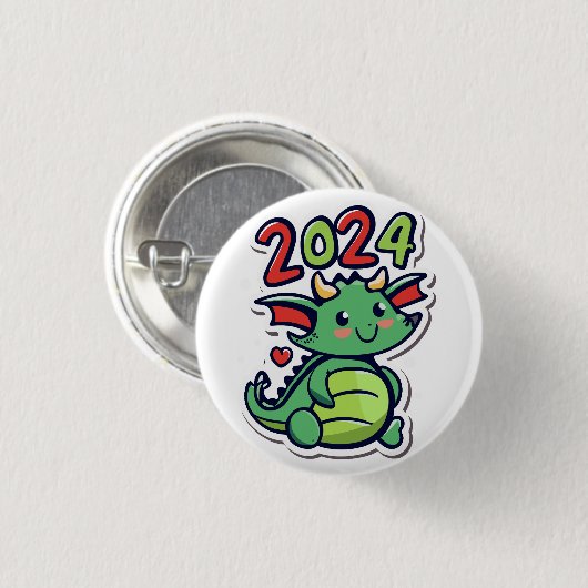 Chinesisches Neujahr des Drachen Button (Vorne & Hinten)