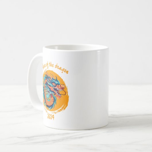 Chinesisches Neujahr des Drachen farbenfroh Zodiac Kaffeetasse (Vorderseite Links)