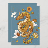 Chinesisches Neujahr des Drachen Feiertagskarte (Vorne/Hinten)
