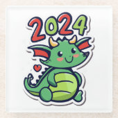 Chinesisches Neujahr des Drachen Glasuntersetzer (Vorderseite)