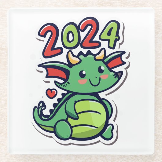 Chinesisches Neujahr des Drachen Glasuntersetzer (Vorderseite)
