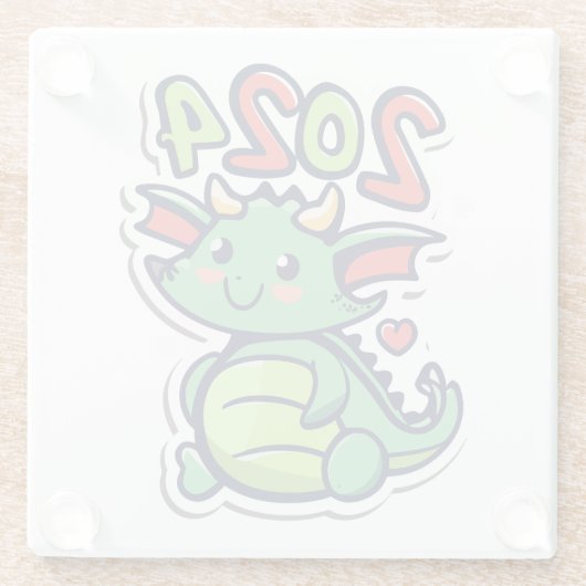 Chinesisches Neujahr des Drachen Glasuntersetzer (Rückseite)