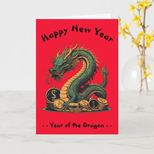 Chinesisches Neujahr des Drachen Karte (Gelbe Blume)